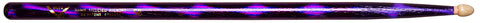 Vater VCP5A Color Wrap Drum Sticks Wood Tip Size 5B Purple Optic